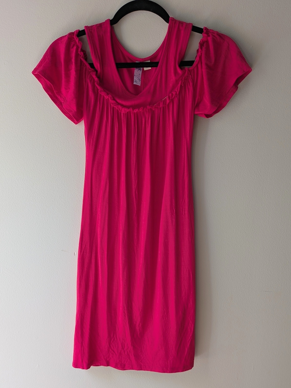 Francesca's Brand Alyx Hot Pink/Fucsia  Short Sleeve Summer Dress Size XS
